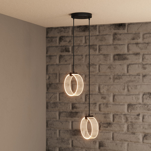 OSRAM LED Pendelleuchte Decor Circle 2XPendant PL 14W Click CCT Black Warm weiß,Kalt weiß,Kaltes Tageslicht 4099854459009
