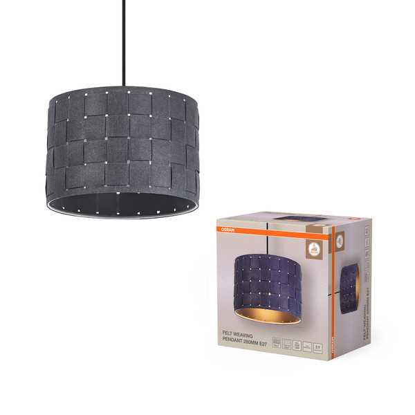 OSRAM Pendelleuchte Decor Felt Weaving Pendant 280 mm E27 Dark Gray 4099854459344