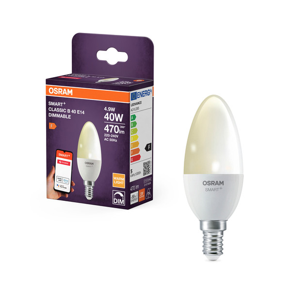 OSRAM LED Leuchtmittel SMART+ Candle 4.9W 220V FR E14 Dimmbar 4099854460432