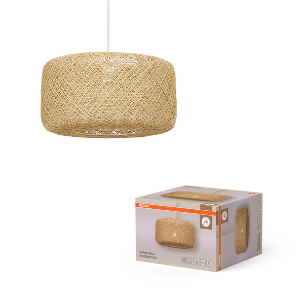 OSRAM Pendelleuchte Decor Paper Bale Pendant 1XE27 Beige 4099854460630