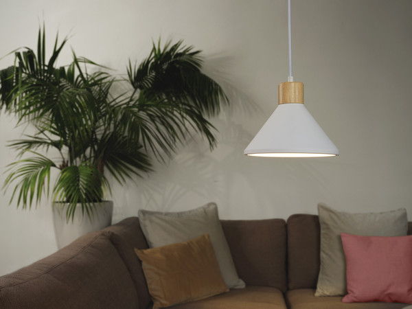 OSRAM Pendelleuchte Decor Plaster Wood Pendant 220 mm E27 White 4099854460975