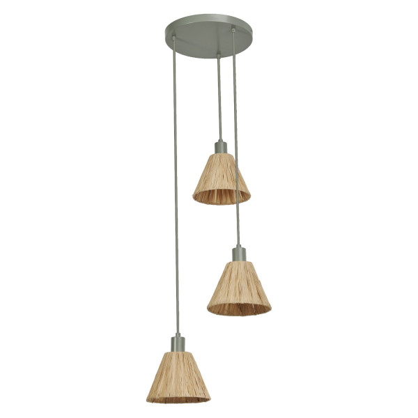 OSRAM Pendelleuchte Decor Raffia Pendant Plate 3XE27 Green 4099854461163