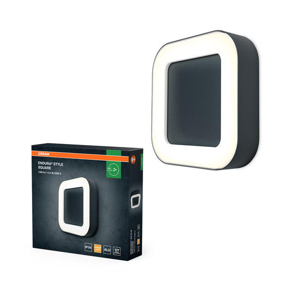 OSRAM LED Aussen-Deckenleuchte ENDURA STYLE SQUARE 13.5W Dark Gray Warm weiß 4099854461958