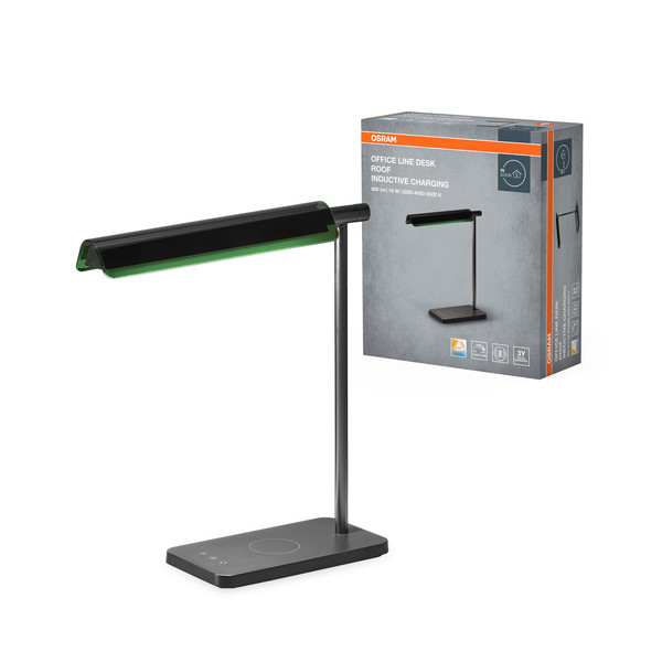 OSRAM LED Tischleuchte Office Line Desk Roof Inductive Charging 19W CCT Black Dimmbar Warm weiß,Kalt weiß,Kaltes Tageslicht 4099854464096