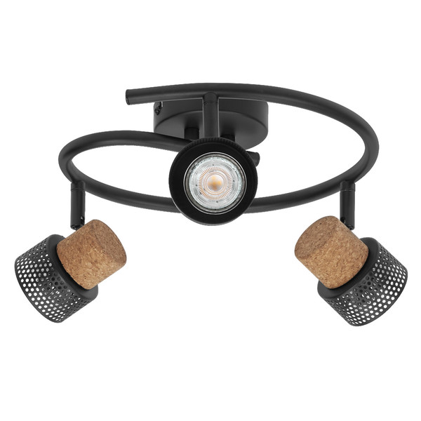 OSRAM LED Deckenleuchte DECOR SPOT CORK BLACK Spiral 3x3.4W 927 DIM Dimmbar Warm weiß 4099854470653