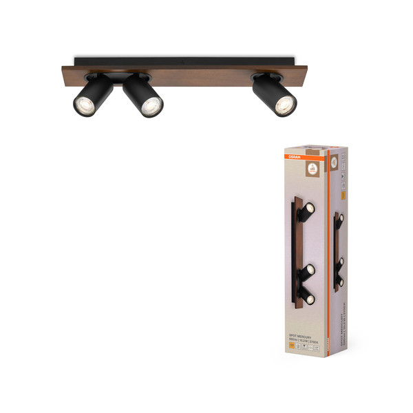 OSRAM LED Deckenleuchte DECOR SPOT MERCURY BLACK 3x3.4W 927 DIM Dimmbar Warm weiß 4099854471131