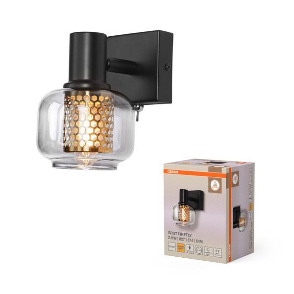 OSRAM LED Deckenleuchte DECOR SPOT FIREFLY 1X2.8W 827 E14 Black Dimmbar Warm weiß 4099854471971