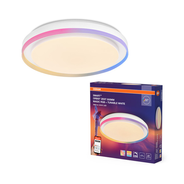 OSRAM LED Deckenleuchte Smart+ Orbis Ceiling ZEST MAGIC RGB 500mm White Dimmbar RGBTW 4099854472374