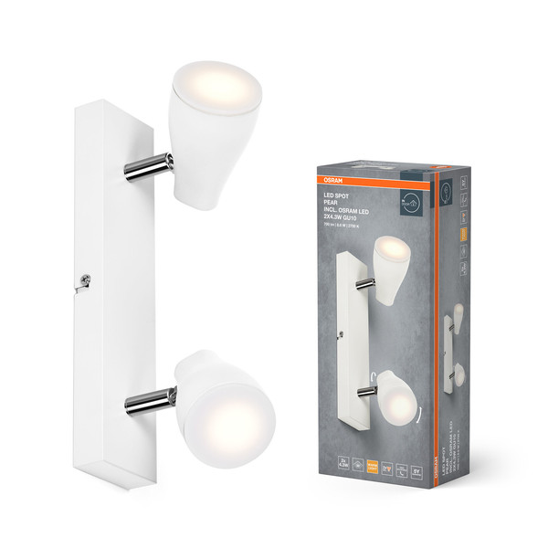 OSRAM LED Spotleuchte LED SPOT PEAR WHITE 2 x 4.3W 2700K GU10 Warm weiß 4099854473784