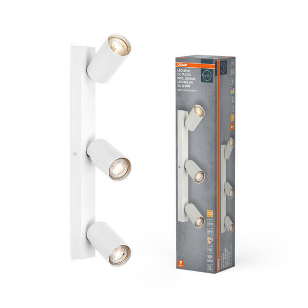 OSRAM LED Deckenleuchte LED SPOT OCTAGON WHITE 3x3.4W 927 DIM Dimmbar Warm weiß 4099854474156