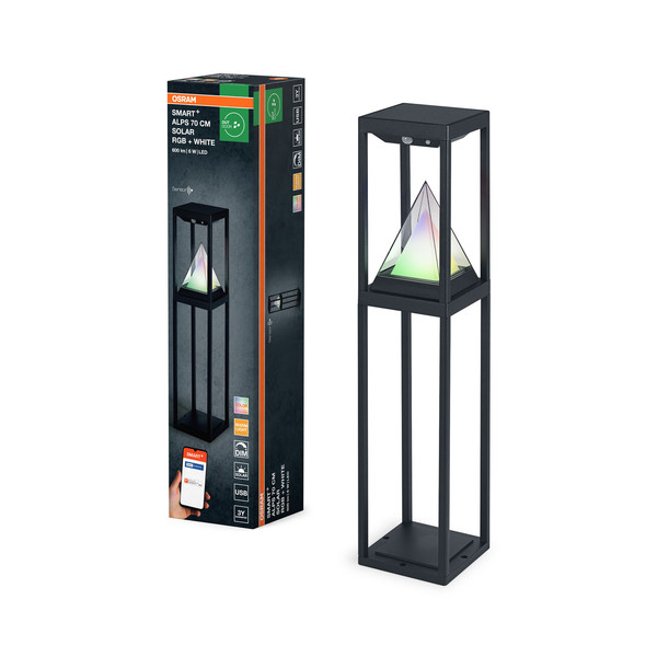 OSRAM LED Aussenleuchte Smart+ Solar Alps Pathway Multicolor 70cm RGB + W Dimmbar Warm weiß,RGB 4099854474392