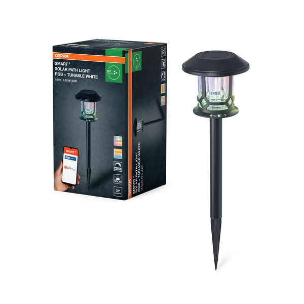 OSRAM LED Aussenleuchte Smart+ Solar Path Multicolor RGB + TW Dimmbar Tunable White 4099854474453