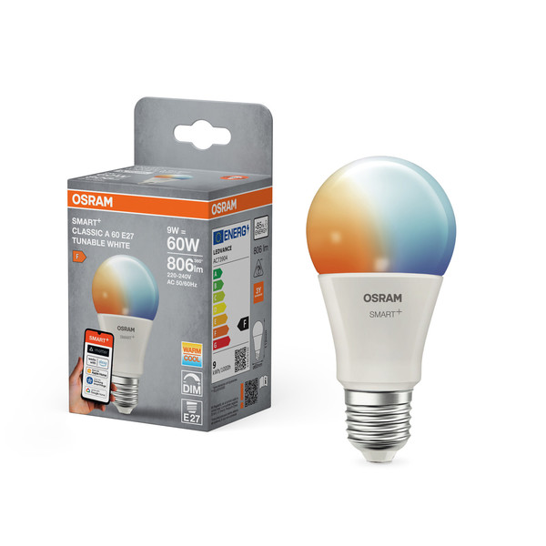 OSRAM LED Leuchtmittel SMART+ MATTER CLASSIC shapes Tunable white 9W 827...865 TW E27 Dimmbar Tunable White 4099854528798