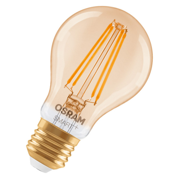 OSRAM LED Leuchtmittel SMART+ MATTER Filament CLASSIC shapes 6W 824 Filament GOLD DIM E27 Dimmbar Warm weiß 4099854529948