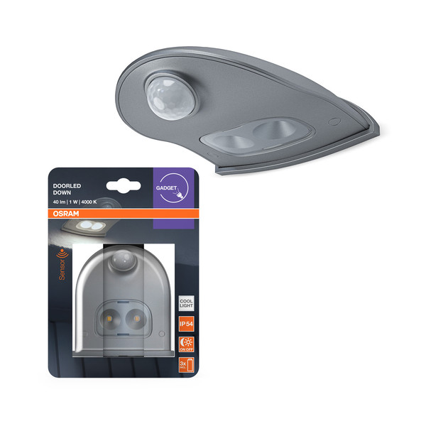 OSRAM LED Aussenleuchte Door LED Down 4000K Silver Neutralweiss 4099854531378