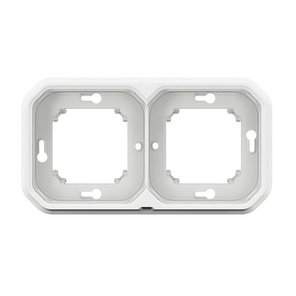 Legrand PLEXO New Feuchtraum-Unterputz-Tragrahmen, 2-fach, horizontal und vertikal Weiß, 069694L