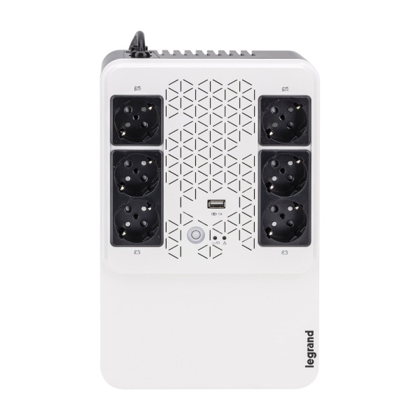 Legrand Unterbrechungsfreie Stromversorgung USV-Anlage, Keor Multiplug mit 800VA/480W 6xSteckdosen & USB, Inverter AVR 310082