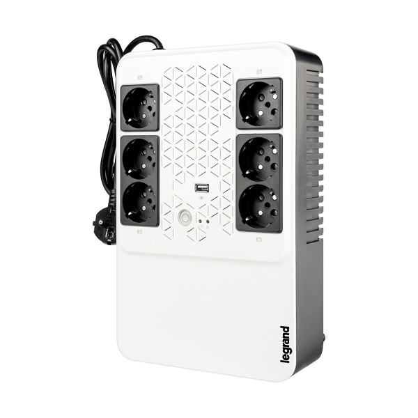 Legrand Unterbrechungsfreie Stromversorgung USV-Anlage, Keor Multiplug mit 800VA/480W 6xSteckdosen & USB, Inverter AVR 310082