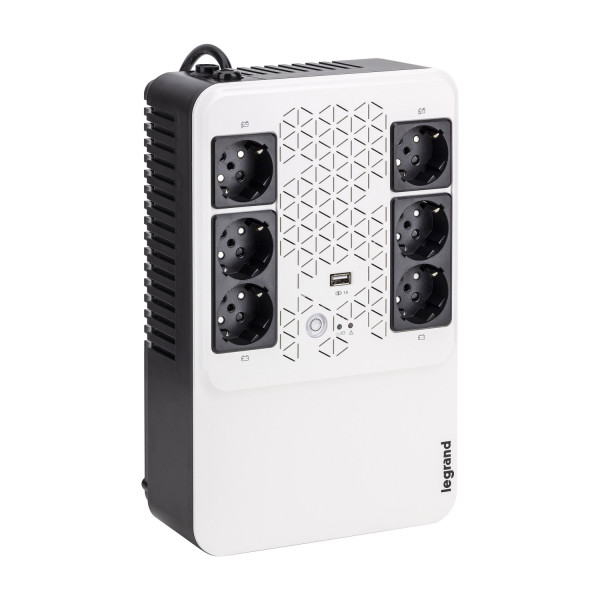 Legrand Unterbrechungsfreie Stromversorgung USV-Anlage, Keor Multiplug mit 800VA/480W 6xSteckdosen & USB, Inverter AVR 310082