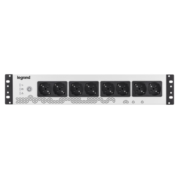 Legrand 19 Zoll Rack PDU mit integr. USV-Anlage, 800VA - 480W, 1-phasig 230V mit 8xSteckdosenleiste für 19-Zoll Racks / Netzverteilerschränken, 310332