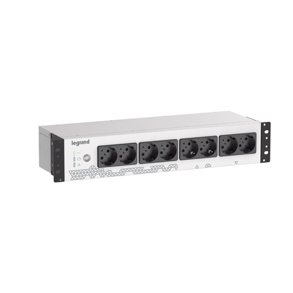 Legrand 19 Zoll Rack PDU mit integr. USV-Anlage, 800VA - 480W, 1-phasig 230V mit 8xSteckdosenleiste für 19-Zoll Racks / Netzverteilerschränken, 310332