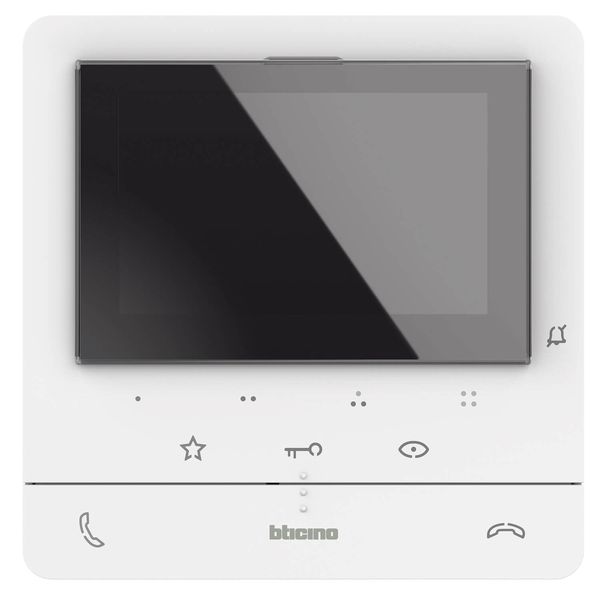 Bticino Video-Innenstelle Classe 100 V16E mit 5" (12.7cm) Farb-LCD-Monitor, 2 Gesprächstasten, Arztschaltung/Türomatfunktion, Induktionsschleife für Hörgeräte, 344922