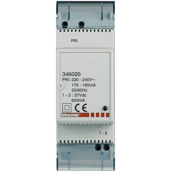 Bticino Reiheneinbau-Zusatznetzgerät für Video-Sprechanlagen, 27V DC, 600 mA, 2TE, 346020