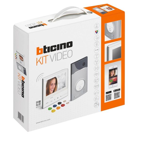 Bticino Flex ONE 2-Draht Videosprechanlagen WLAN Set, Classe 300 X13E mit 7" Touchscreen, 105° Weitwinkel Kamera, Transponder Türöffner-Schlüsselloser Zugang, IP54, IK10, 363911