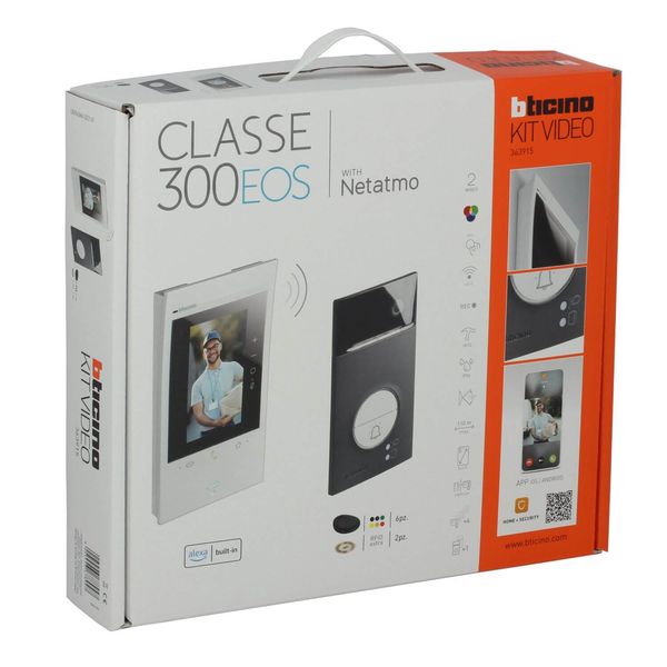 Bticino Flex ONE-Set Classe 300EOS with Netatmo + Linea 3000, erste smarte Wi-Fi-Video-Innenstelle Alexa, 5"-Touchscreen, App Home+Security, 2-Draht, 363915