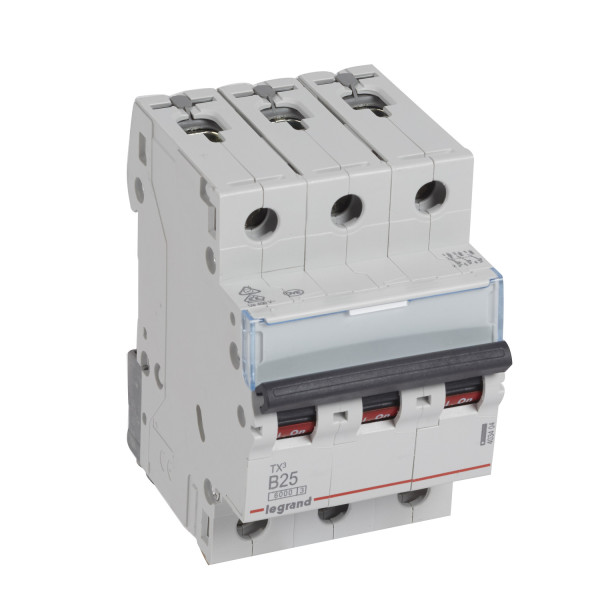 Legrand TX3 Leitungsschutzschalter B-Charakteristik, 25A, 3-polig, 6kA, 400VAC, 3 Teilungseinheiten, 403404