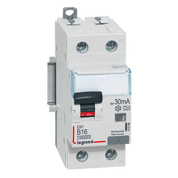 Legrand DX3 FI/LS-Schalter B-Charakteristik, 16A, 1P+N, 10kA, 30mA, Typ A, 230VAC, 2 Teilungseinheiten, 411288