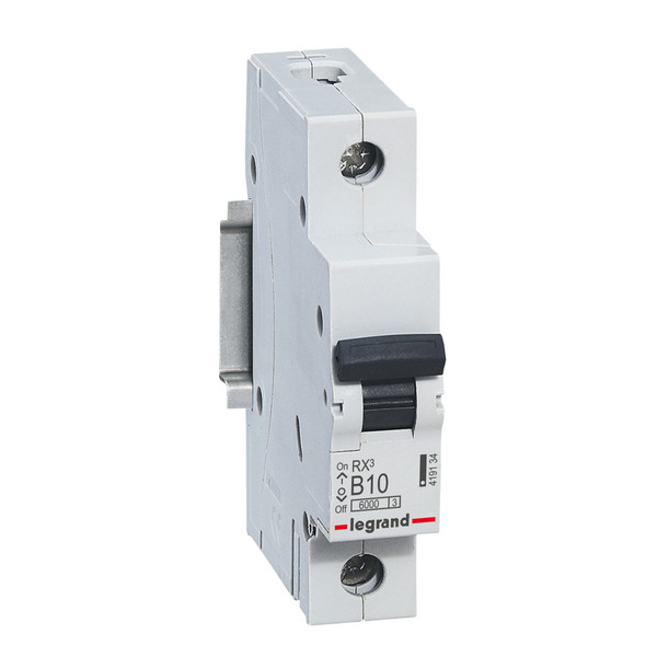 Legrand RX3 Leitungsschutzschalter, Schutzschalter, B-Charakteristik, 10A, 1-polig, 6000A, 230/400VAC, 1TE, 12 Stück, 419134
