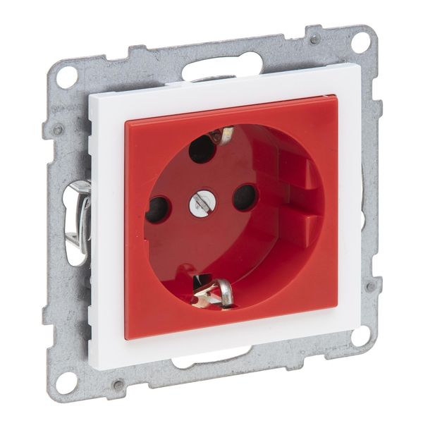 Legrand SEANO Schutzkontakt-Steckdose, internationaler-Standard, verwechslungssicher, Steckklemmen, erhöhter Berührungsschutz, 16A, 250V, Rot, 765022