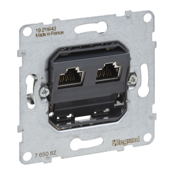 Legrand SEANO Datendose 2xRJ45, Einsatz, Kat. 6A, STP, geschirmt, 765062