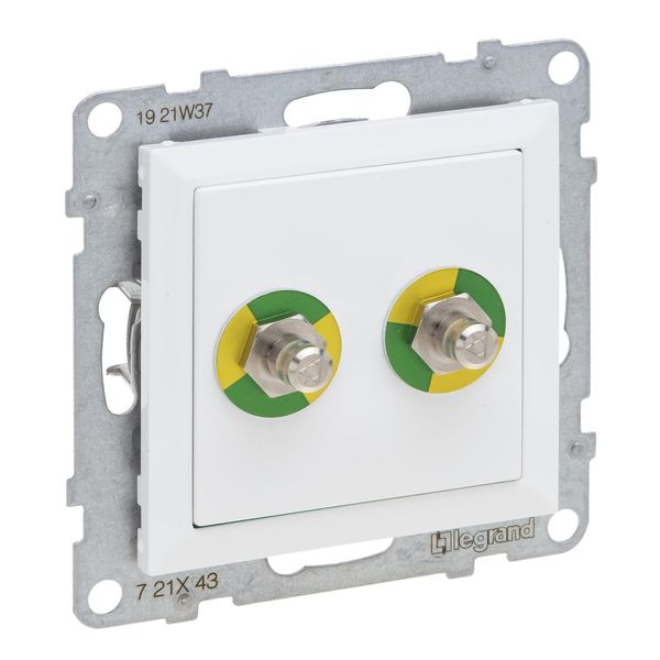 Legrand SEANO Potentialausgleich-Steckdose, Einsatz, Anschlussbolzen gemäß DIN 42 801, Ultraweiß, 765130