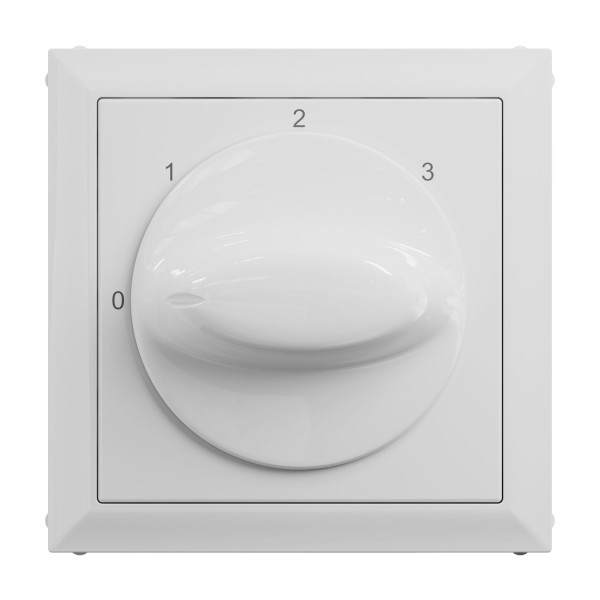 Legrand SEANO Abdeckung für 3-Stufenschalter mit Nullstellung (0, 1, 2, 3), drei verschiedene Betriebsmodi, Ultraweiß, 765132
