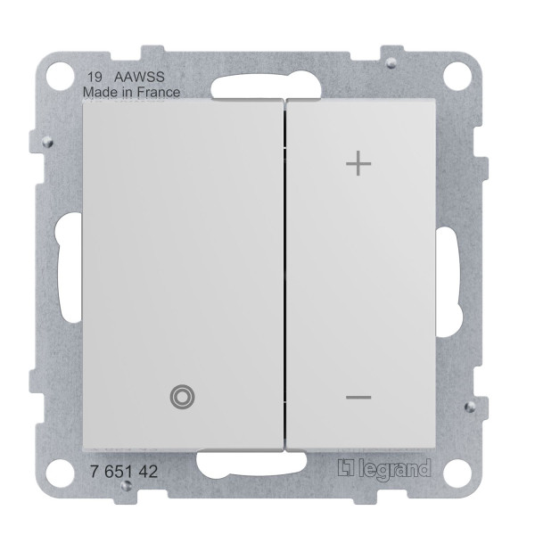 Legrand SEANO Elektronisches Potentiometer 1-10 V, Anschluss mit Schraubklemmen: L, N + 2 Steuerausgänge (+, -), Ultraweiß, 765142