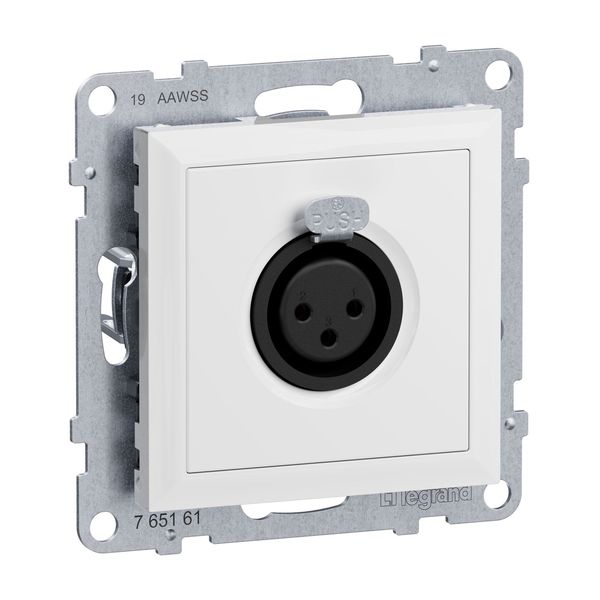 Legrand SEANO XLR-Dose 3-polig weiblich, Einsatz inklusive Abdeckung, Schraubklemmen: 0,5mm2, Ultraweiß, 765161