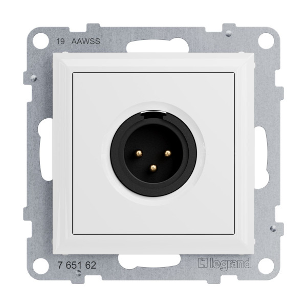 Legrand SEANO XLR-Dose 3-polig männlich, Einsatz inklusive Abdeckung, Schraubklemmen: 0,5mm2, Ultraweiß, 765162