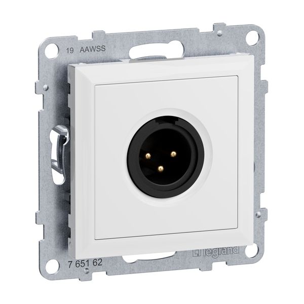 Legrand SEANO XLR-Dose 3-polig männlich, Einsatz inklusive Abdeckung, Schraubklemmen: 0,5mm2, Ultraweiß, 765162