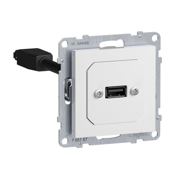Legrand SEANO USB-Datendose mit Kabel, Einsatz inklusive Abdeckung, USB 3.0, Kabellänge: 15cm, Ultraweiß, 765187