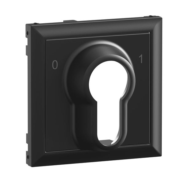 Legrand SEANO Abdeckung für Schlüsselschalter 0-1 mit DIN-Halbzylinder, Schwarz, 765333