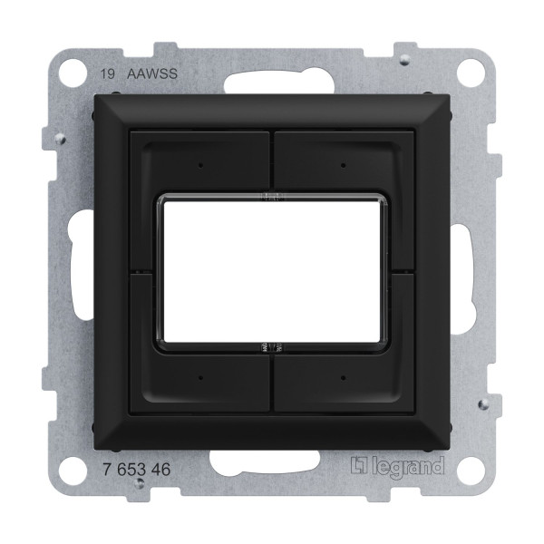 Legrand SEANO 4-fach elektronischer Taster 0-24 V, max. 1A, Tasten separat ansteuerbar (beleuchtbar), inkl. Wippe, Schwarz, 765346