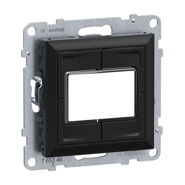 Legrand SEANO 4-fach elektronischer Taster 0-24 V, max. 1A, Tasten separat ansteuerbar (beleuchtbar), inkl. Wippe, Schwarz, 765346