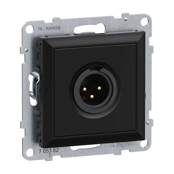 Legrand SEANO XLR-Dose 3-polig männlich, Einsatz inklusive Abdeckung, Schraubklemmen: 0,5mm2, Schwarz, 765362