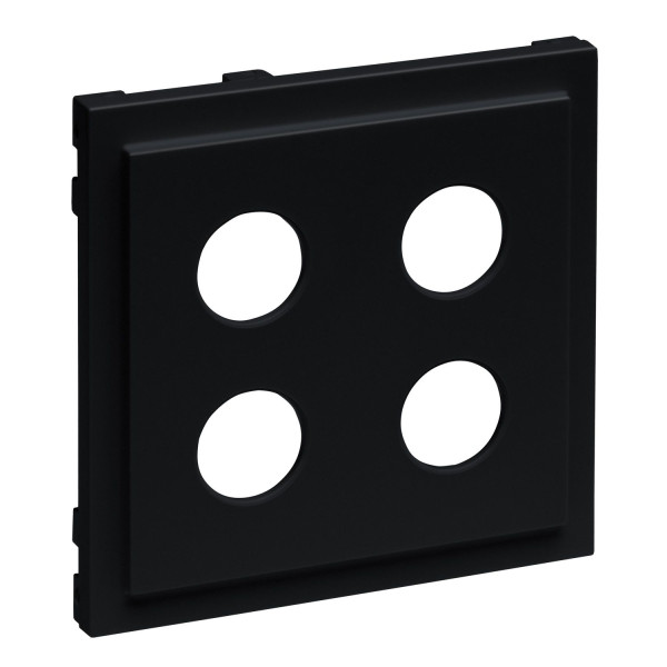Legrand SEANO Abdeckung für Lautsprecher-Anschlussdose 2-fach, 4mm-Buchsen, Schwarz, 765379