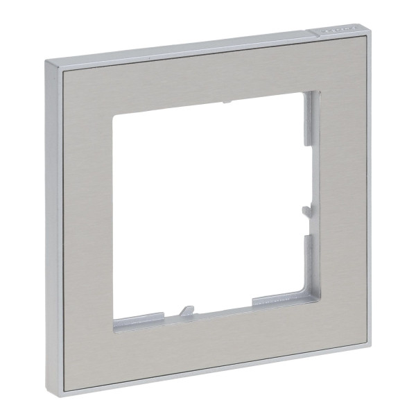 Legrand Seano+ 1-fach Rahmen mit Echtmaterialoberfläche, nachhaltige Produktion und Verpackung, Brushed Steel, 765391
