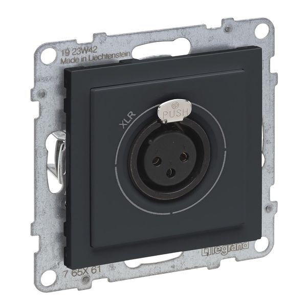 Legrand SEANO XLR-Dose 3-polig weiblich, Einsatz inklusive Abdeckung, Schraubklemmen: 0,5mm2, Anthrazit, 765461