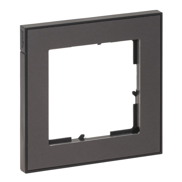 Legrand Seano+ 1-fach Rahmen mit Echtmaterialoberfläche, nachhaltige Produktion und Verpackung, Dark Steel, 765491