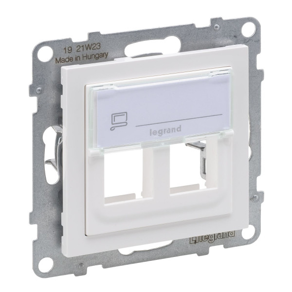 Legrand SEANO 2-fach Key-Stone-Adapter zum Einschnappen von Key-Stone-Datendosen, Key-Stone Modul, Ultraweiß, 765602